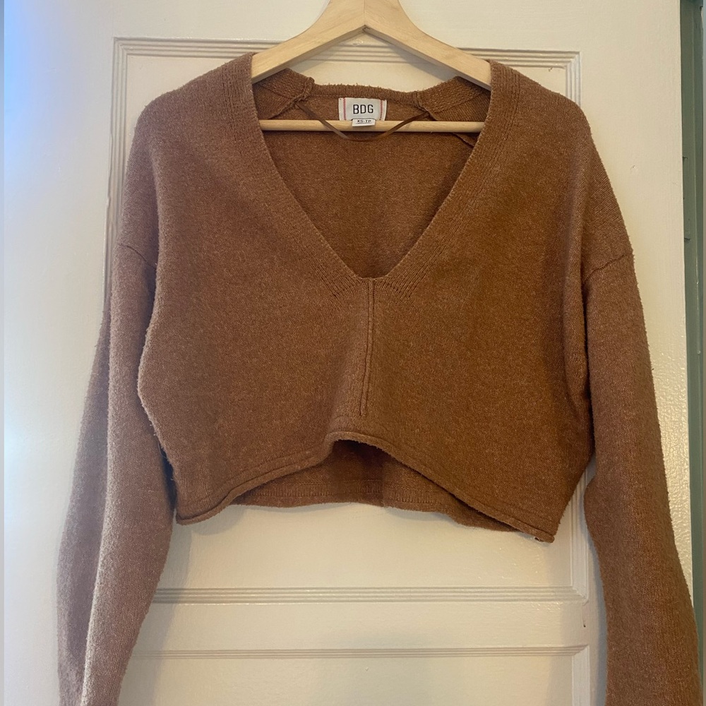 BDG Cropped Brown Sweater - XS